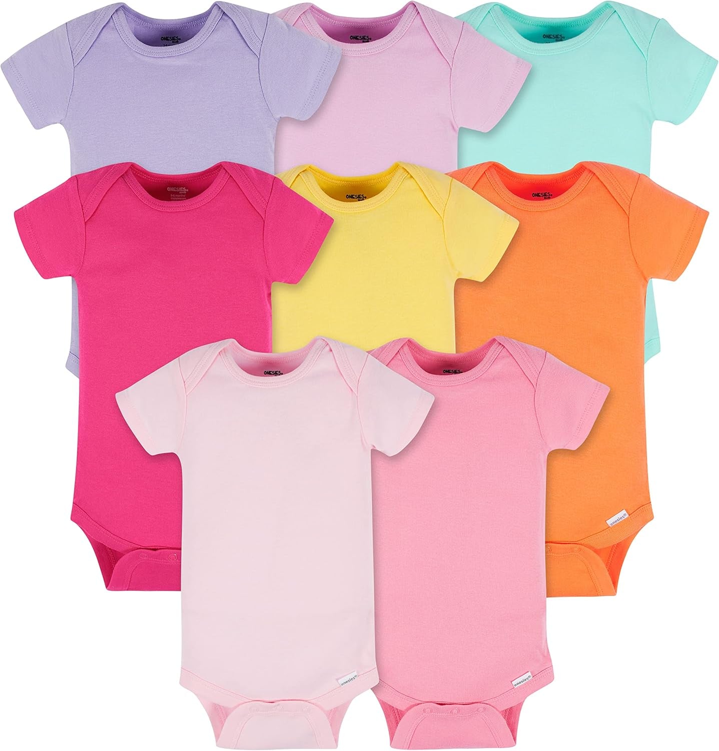 Baby-Girls 8-Pack Short Sleeve Mix & Match Bodysuits