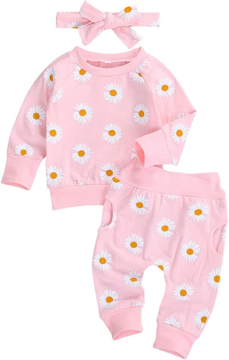 Newborn Infant Baby Girl Clothes Set Sweatshirts Tops Pants Toddler Girl Outfits Gifts 3 6 9 12 18 24 Months