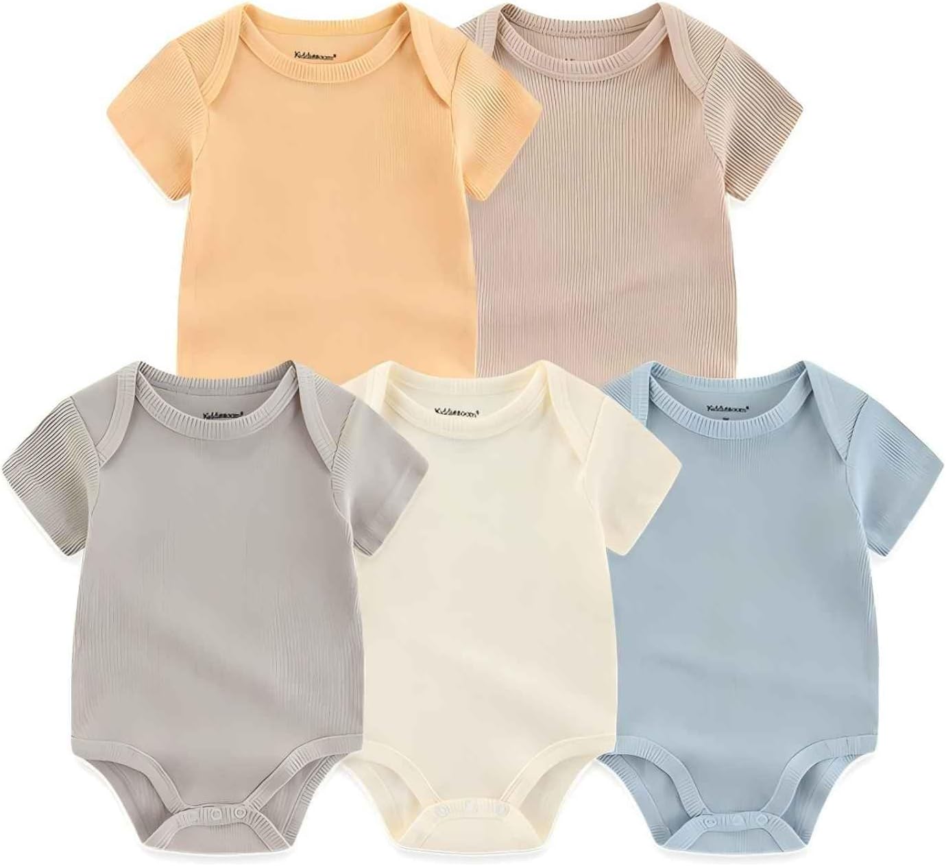Newborn Baby Unisex Cotton One-Piece Bodysuits Baby Gift 5-Pack Baby Clothes
