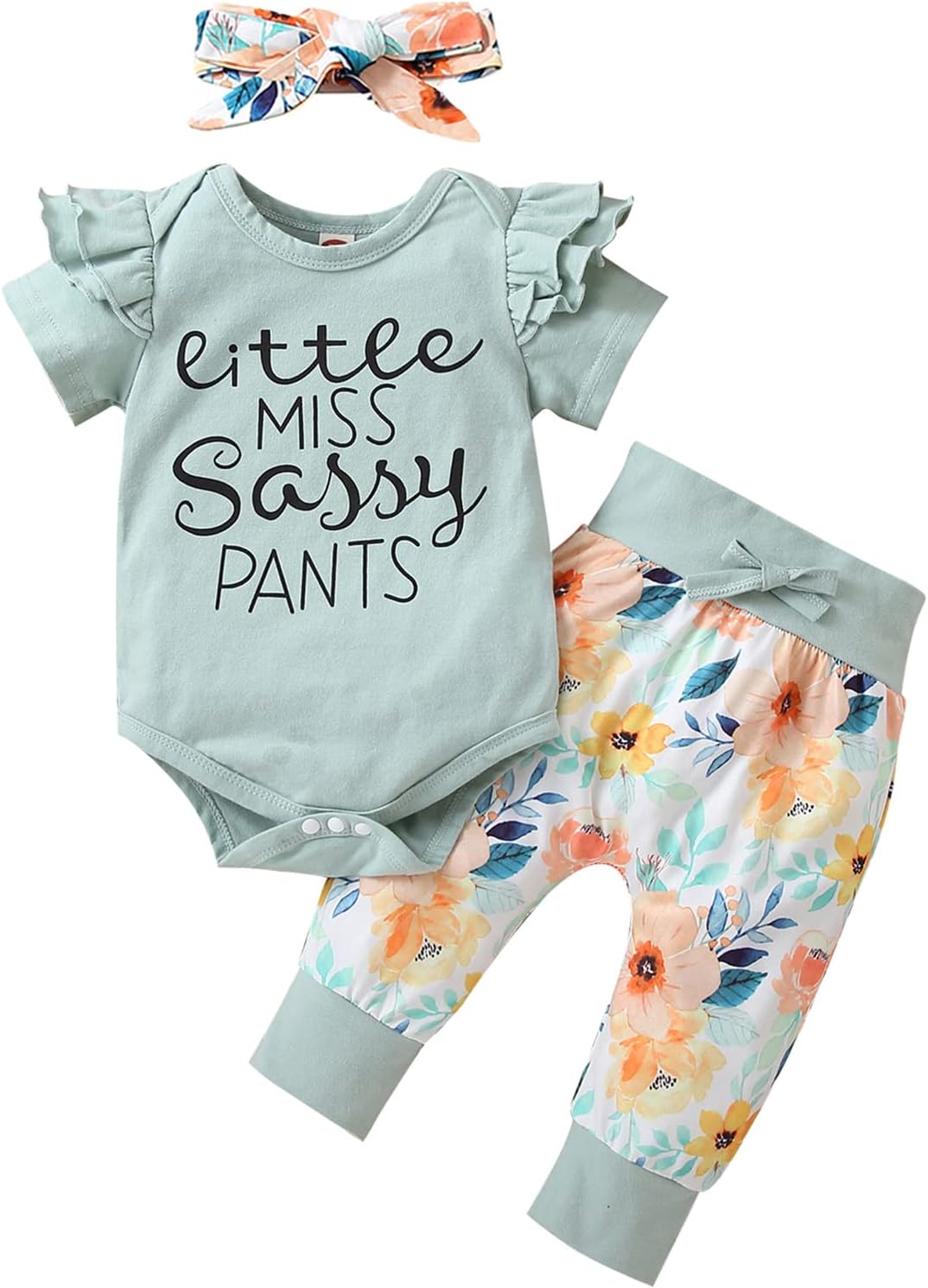 Newborn Baby Girl Clothes Infant Ruffle Romper Pants Set Summer Outfits Cute Baby Clothes for Girls