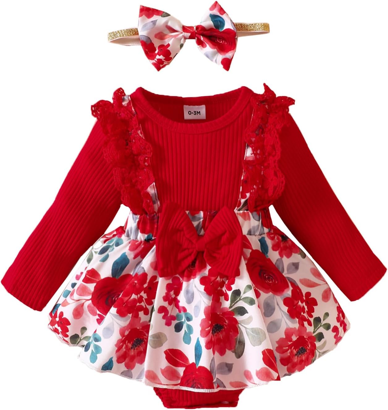 Infant Baby Girl Bodysuits Romper Lace Sweater Onesie Shorts Ruffle Long Sleeve Newborn Fall Winter Clothes