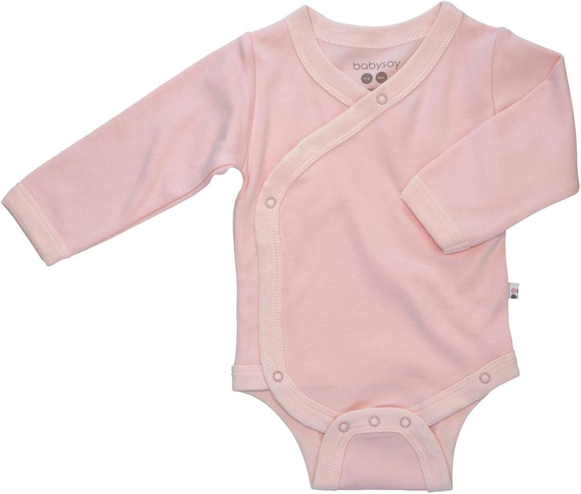 Long Sleeve Kimono for Newborn, Infant, Unisex Baby - Cotton & Azlon - Side-Snap Baby Onesies, Long Sleeve Onesies