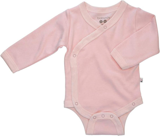 Long Sleeve Kimono for Newborn, Infant, Unisex Baby - Cotton & Azlon - Side-Snap Baby Onesies, Long Sleeve Onesies